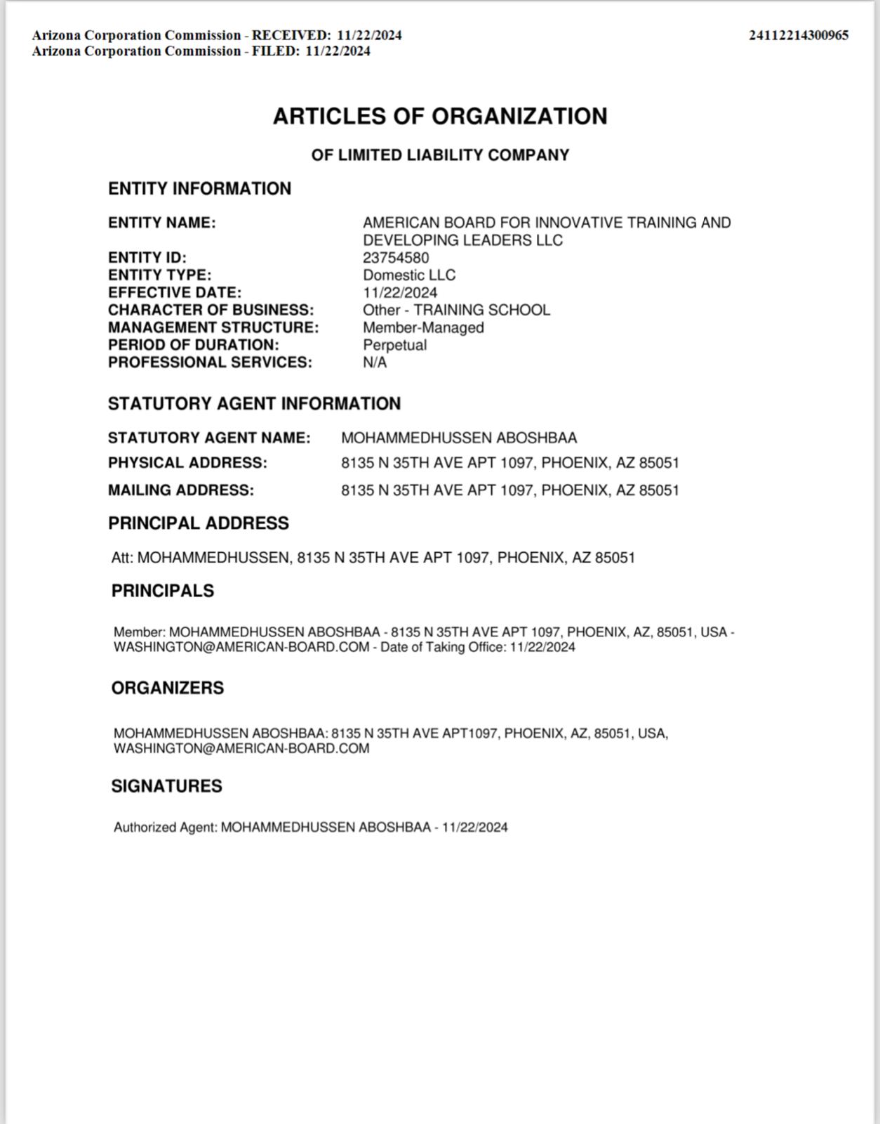 Our Official Documents